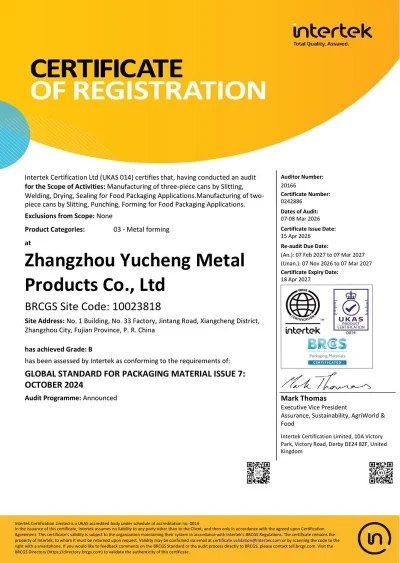 BRCGS Global Standard for Packaging Materials (Issue 7, October 2024)